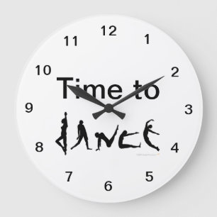 Grande Horloge Ronde Time to Dance Dancers Silhouettes Wall Clock