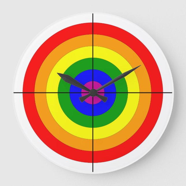 Grande Horloge Ronde tir à l'arme balle oeil cible symbole gay (Recto)