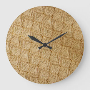Grande Horloge Ronde Tissu de dentelle élégant : motifs texturés.