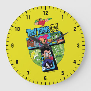 Grande Horloge Ronde Titans Ados, allez ! Collage de la tour Titans