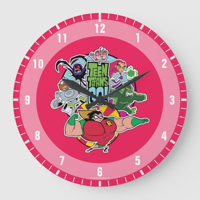 Grande Horloge Ronde Titans Ados, allez ! | Graphique Groupe d'équipes (Recto)