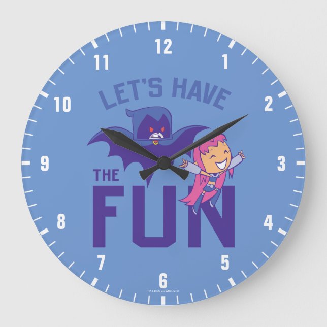 Grande Horloge Ronde Titans Ados, allez ! | Starfire & Raven "Ayez Le P (Recto)
