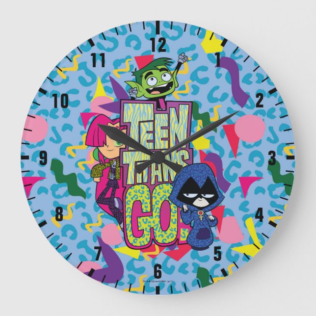 Grande Horloge Ronde Titans Ados, partez ! | Logo Poster de animal "Fil (Recto)