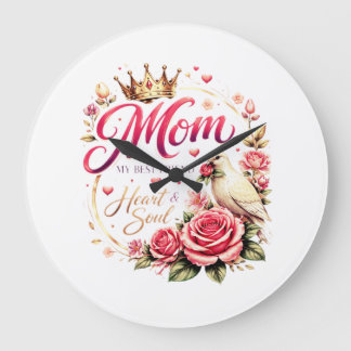 Grande Horloge Ronde 🌸 Title (SEO + Trending) Mom Crown Rose Design – 