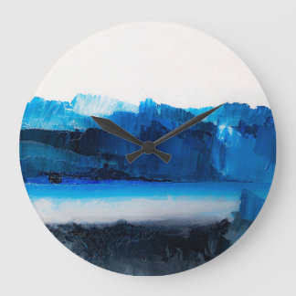 Grande Horloge Ronde Toile Abstraite : Texture Art Moderne.