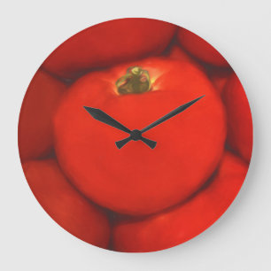 Grande Horloge Ronde Tomates de jardin à la maison rouge juteuse