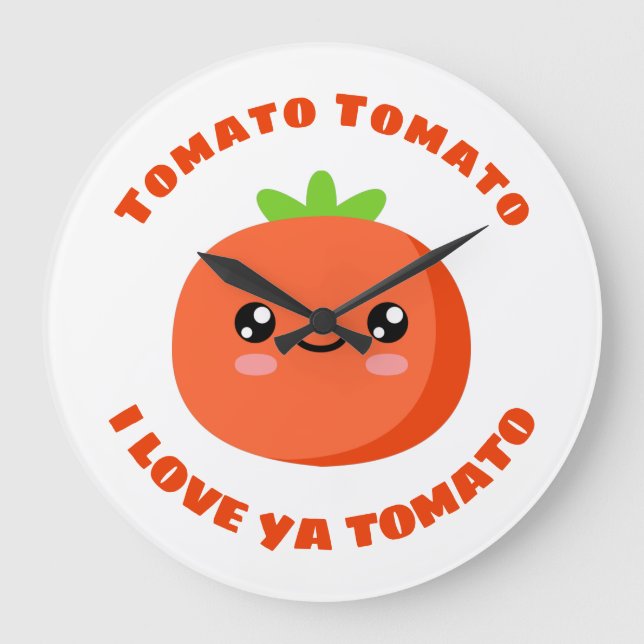 Grande Horloge Ronde Tomato Tomato Je t'aime Tomate (Recto)