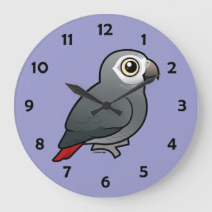 Grande Horloge Ronde Tomneh African Grey Parrot