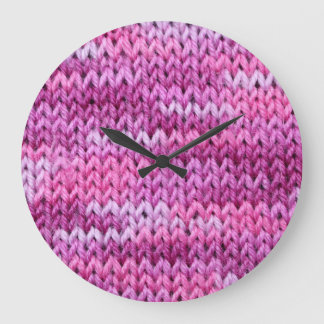 Grande Horloge Ronde Tons pourpres Tissus tricotés Texture