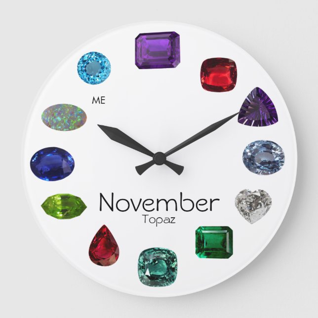 Grande Horloge Ronde Topaz, novembre Birthstone (Recto)
