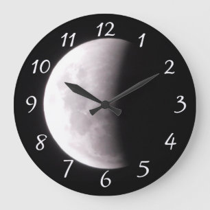 Grande Horloge Ronde Total Lunaire Photo Pleine lune Ecslipse