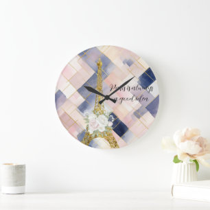 Grande Horloge Ronde Tour Eiffel florale Paris est toujours une bonne i