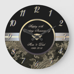 Grande Horloge Ronde Tourbillons de damas or diamant50e anniversaire de
