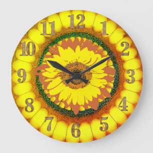 Grande Horloge Ronde Tournesol