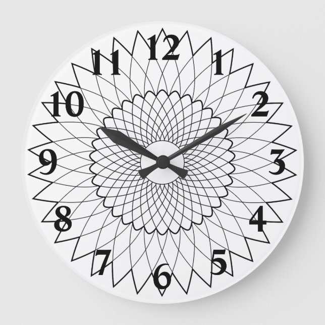 Grande Horloge Ronde Tournesol de Fibonacci (Recto)
