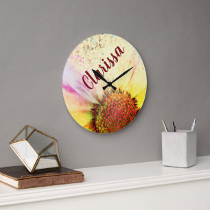 Grande Horloge Ronde Tournesol Pastel