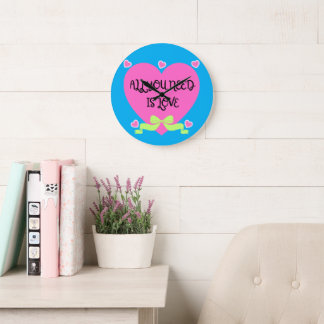 Grande Horloge Ronde Tout ce dont vous avez besoin est l'amour – Concep