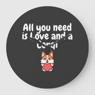 Grande Horloge Ronde Tout ce dont vous avez besoin est l'amour et un Co