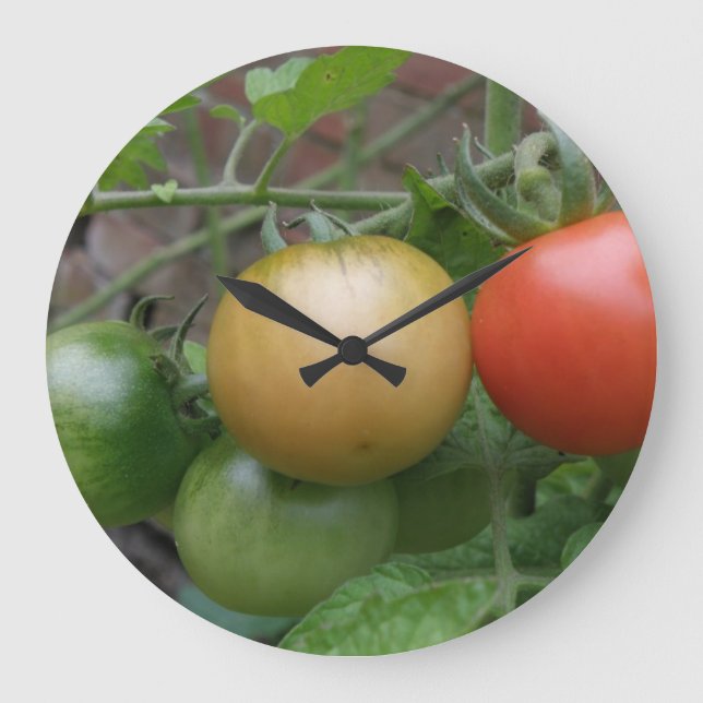 Grande Horloge Ronde Traffic Light Tomatoes Wall Clock (Recto)