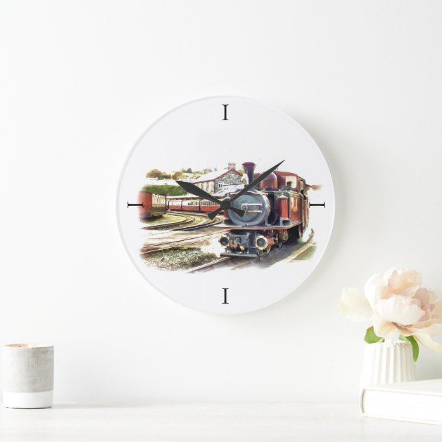 GRANDE HORLOGE RONDE TRAIN À VAPEUR (Maison)