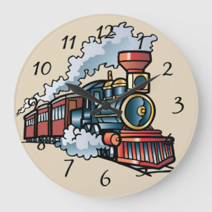 Grande Horloge Ronde Train Animé