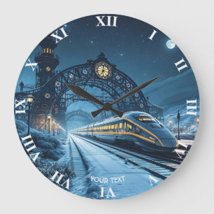 Grande Horloge Ronde Train Dernier de nuit Imaginaire