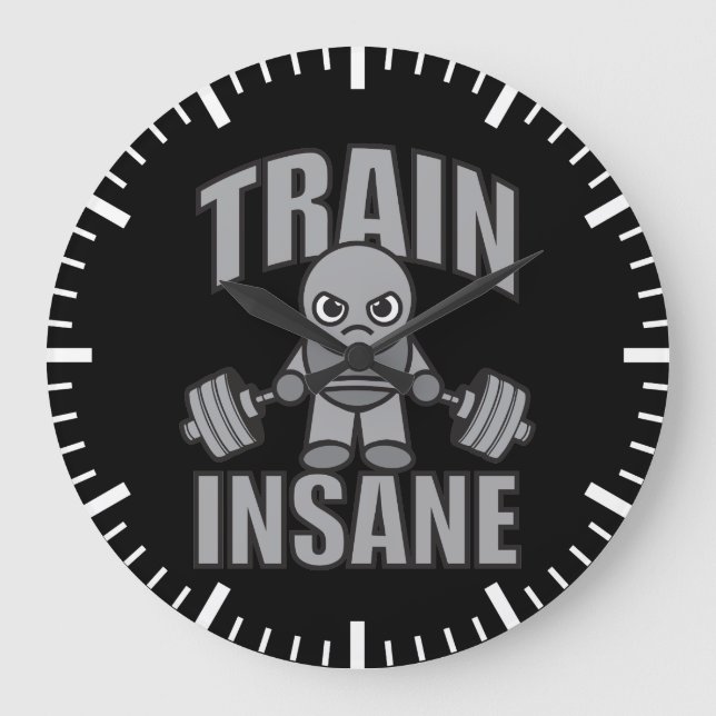 Grande Horloge Ronde TRAIN INSANE - Cartoon d'entraînement Anime Motiva (Recto)