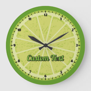 Grande Horloge Ronde Tranche de citron vert