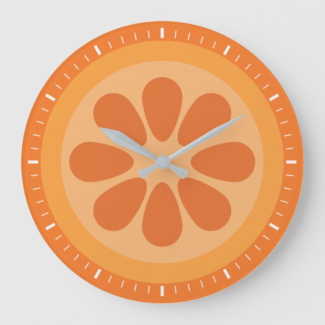 Grande Horloge Ronde Tranche d'orange mignonne (Recto)