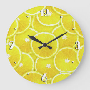 Grande Horloge Ronde Tranches de citron