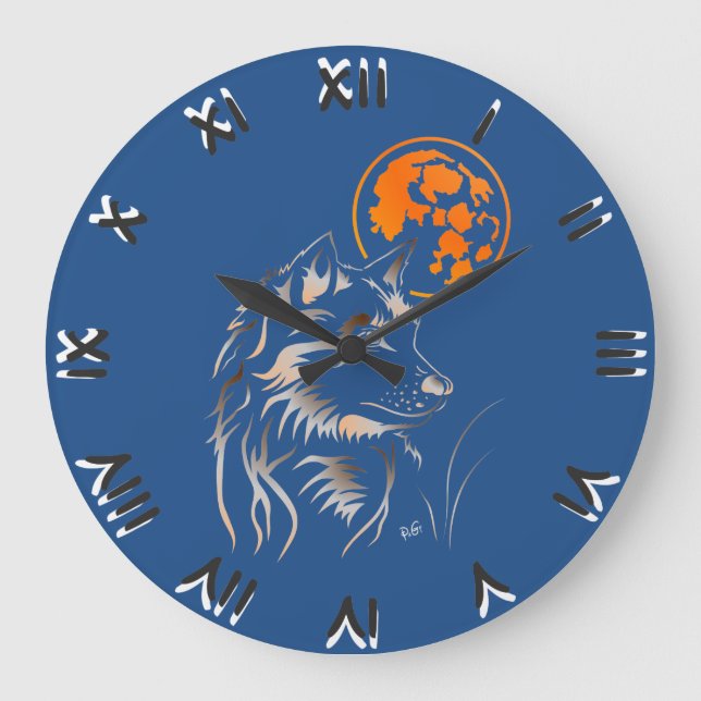 Grande Horloge Ronde träumender Wolf (Recto)