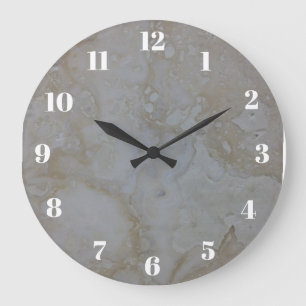 Grande Horloge Ronde Travertine Stone Look