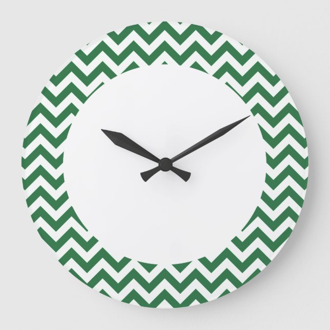 Grande Horloge Ronde Trendy chevron Wall Clock (Recto)
