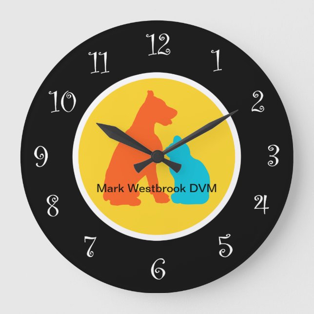 Grande Horloge Ronde Trendy Veterinarian Office Waiting Room Clocks (Recto)