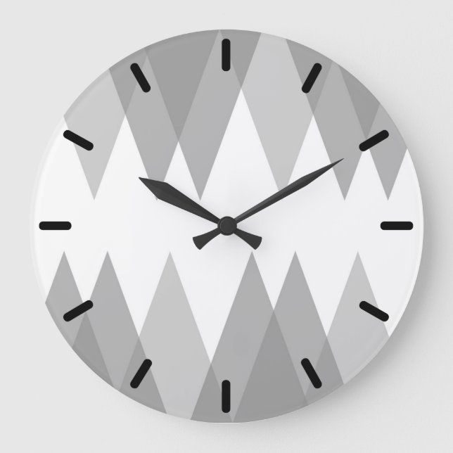 Grande Horloge Ronde Triangles gris (Recto)