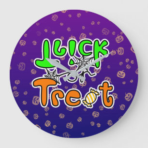 Grande Horloge Ronde Trick ou Treat Halloween