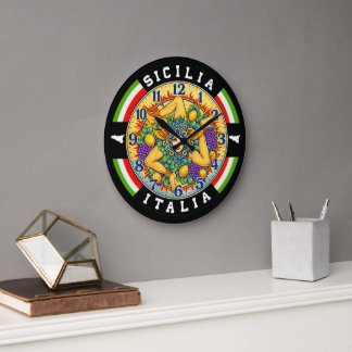 Grande Horloge Ronde Trinacria Sicilia Italia 