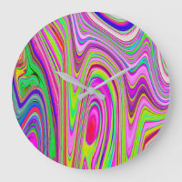 Trippy Jaune et rose Abstrait Art rétro Super