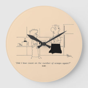 Grande Horloge Ronde Trop de café