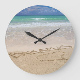Grande Horloge Ronde Tropical Beach Wall Clock