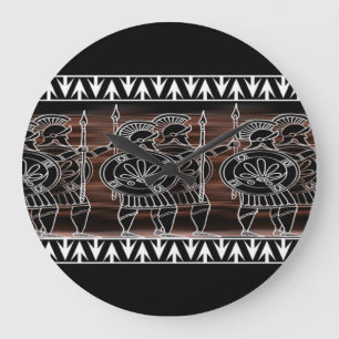 Grande Horloge Ronde Troupe de la figure noire grecque
