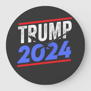 Grande Horloge Ronde Trump 2024 Pour le président Donald Jr. Maga Elect
