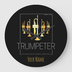 Grande Horloge Ronde Trumpet né pour être trompette pour les musiciens