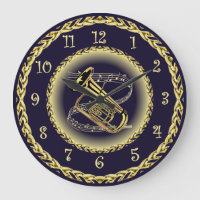 Tuba Musical Scroll ~ Gold et Navy Blue ~