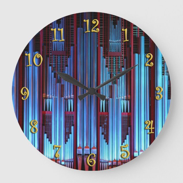 Grande Horloge Ronde Tubes à organes bleus (Recto)