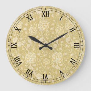 Grande Horloge Ronde Tulipes sauvages par William Morris, Art floral vi