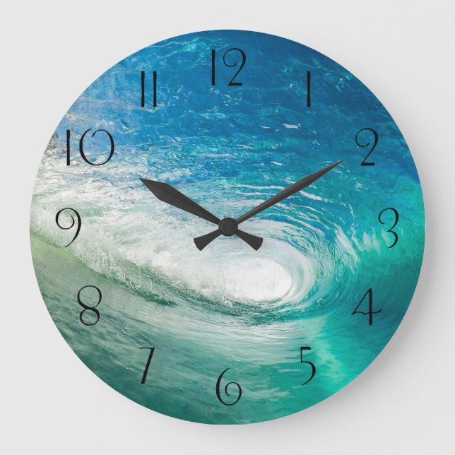 Grande Horloge Ronde Tunnel de Turquoise Blue Ocean (Recto)