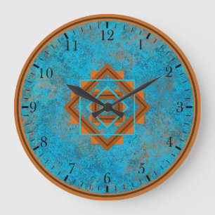 Grande Horloge Ronde Turquoise des sommets des montagnes du Sud-Ouest