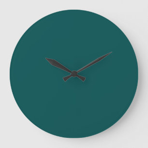 Grande Horloge Ronde Turquoise foncé (couleur solide)