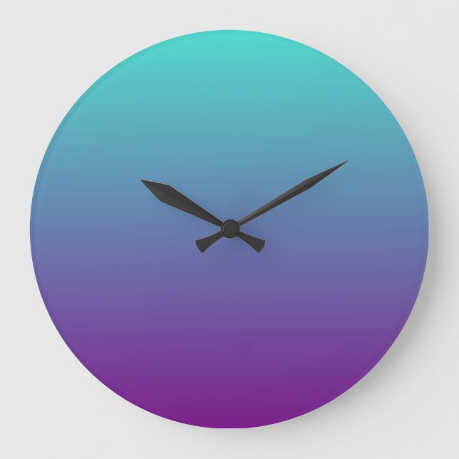 Grande Horloge Ronde Turquoise Purple Ombre (Recto)